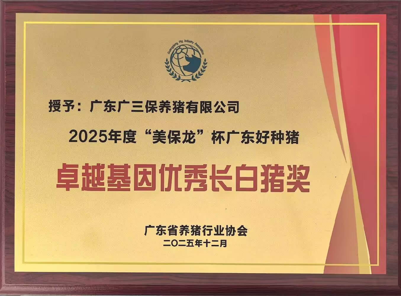 卓越基因优秀长白猪奖（广三保）